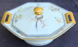 Vintage Theodore Haviland Limoges Paradise Blue Octagonal Covered Vegeta... - £94.95 GBP