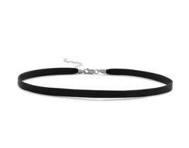 5mm Black Leather Choker Sterling Silver Lobster Clasp Women&#39;s Necklace 12.5&quot; - £61.10 GBP