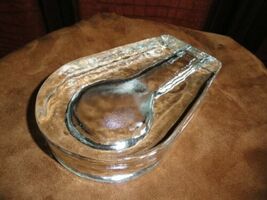 Art Deco heavy glass cigar ashtray. Measures 7.5"  L  x  5"  W x  1.5' H image 4