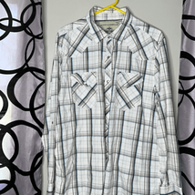 Supply company, long sleeve pearl snap front extra large shirt - $13.72