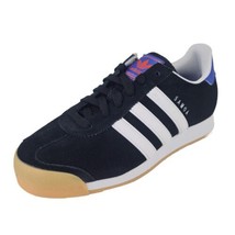  Adidas Samoa J Boys Shoes Blck Wht Sneakers Originals Leather C75467 Vn... - $55.00
