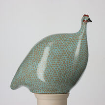 Les Ceramiques de Lussan Small Ceramic Guinea Fowl - Grey Spotted Sky Blue - €156,11 EUR