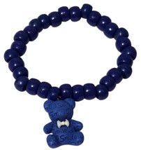 Handmade Women Navy Beads Stretch Fashion Bracelet with Smile Bear Charm... - $4.94