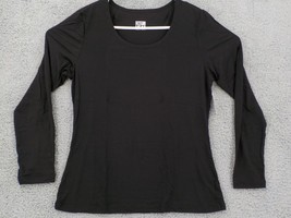 32 Degrees Heat One Womens Shirt Sz Xl Long Sleeve Scoop Neck Black Stretch Nwt - £7.98 GBP