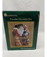 Traditions Porcelain Decorative Box Santa Clause Holiday Christmas Trink... - $14.85