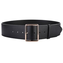 hide Belts Lady Windbreaker Skirt  Pin Buckle Belt Black Solid Leather W... - £88.57 GBP