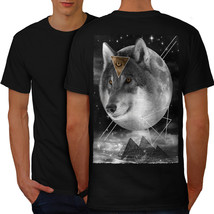 Wolf Cosmos Moon Space Shirt Cosmos Animal Men T-shirt Back - $12.99