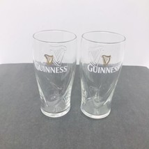 Guinness Beer Embossed Harp Gravity Pint Glass Pair Of 2 - Bar / Man Cave - £17.42 GBP