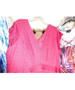 NWT LANE BRYANT 28W red lace short sleeve dress V-NECK - €41,81 EUR