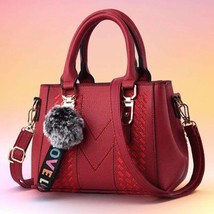 Embroidered Leather Handbag - $64.94