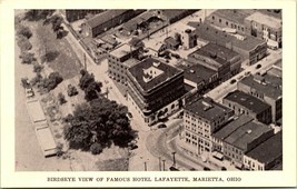 Vintage 1940-50s Postcard Birdseye View of Famous Hotel Lafayette Marietta, OH - £10.41 GBP