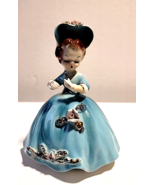 Vintage ~ Cherchez La Femme Figurine Girl (Blue Green Hat &amp;Dress) #7616~... - $25.76 CAD