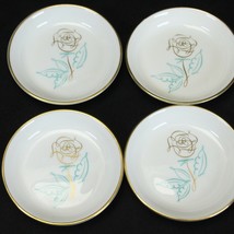 Easterling Spencerian Rose Butter Pat Plate 3.25&quot; Bavaria Germany Lot of 4 - £13.09 GBP