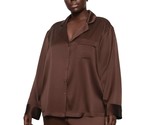 Skims Silk Button Up Long Sleeve Sleep Pajama Shirt Cocoa Size 3XL Sold Out - $56.09