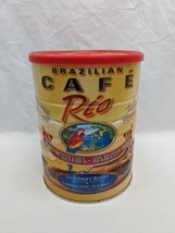 **EMPTY TIN* Brazilian Cafe Rio Gourmet Roast Ground Coffee Tin 5&quot; X 6 1/2&quot; - £47.47 GBP