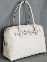 MICHAEL KORS HAMILTON WEEKENDER X-LARGE VANILLA SILVER LEATHER TOTE BAGNWT - £197.11 GBP