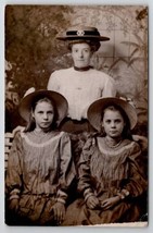 RPPC Mother Maggie With Her Daughter Sweet And Sour Face Hats Dress Postcard L26 - $14.95