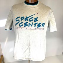Vtg Houston Space Center Shirt Mens XL White Teal TeeJays USA Made Y2K - $18.00