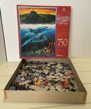 Dolphins Off Alau Seascape 750 Piece Jigsaw Puzzle Milton Bradley 1987 - £12.86 GBP