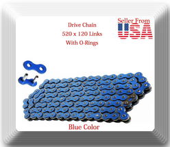 Blue Color With O-Ring Drive Chain 520x120 Fits:ATV Motorcycle Yamaha 1977-2018 - £106.62 GBP