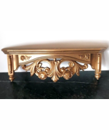 VTG Dart Floating Wall Shelf Ornate Gold Hollywood Regency Decor Rose - €33,52 EUR