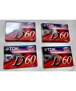 TDK D-60 Cassette Tapes 4 ea High Output IECI/TYPE 1 NIB 279J - £9.97 GBP