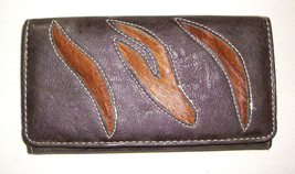 P &amp; G Collection Western Style Brown PU Leather Wallet Clutch  4.5&quot; X 7.5&quot; - £10.28 GBP