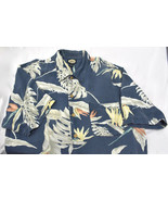 Tommy Bahama Blue Floral Bird of Paradise Hawaiian Camp Button Shirt Men... - $50.03 CAD