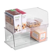 Stackable Plastic Food Storage Organizer Bin Basket With Open Front For Househol - $31.99