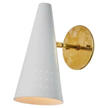 1950s Italian White Perforated Cone Sconce By Moeen - £175.03 GBP+