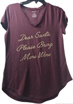 Apt 9 Christmas Top Medium &quot;Dear Santa, Please Bring More Wine&quot; - $5.28