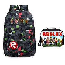 Roblox Backpack Daylight Package Series Lunch Box Black Grid Schoolbag Daypack - £40.59 GBP