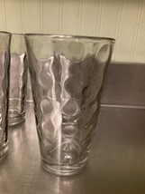 4 MINT Anchor Hocking Clear Glass Tumblers &quot;Dot&quot; Pattern 16 oz  - Used 5 7/8&quot; - £24.47 GBP