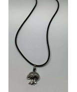Unisex Fashion Black PVC Cord And Alloy Mushroom Pendant Choker Necklace - $10.88