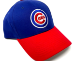 MLB CHICAGO CUBS LOGO ROYAL BLUE RED ADJUSTABLE CURVED BILL BASEBALL HAT... - $18.00