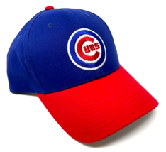 Mlb Chicago Cubs Logo Royal Blue Red Adjustable Curved Bill Baseball Hat Cap Nwt - £14.38 GBP