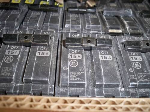 GE THQL2115 15A 2P 240V Plug In Circuit Breaker (Lot of 3) Used - $25.00