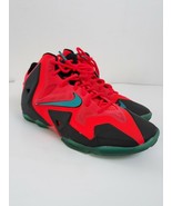Nike Lebron XI GS Sneaker Laser Crimson Black Turbo Green 621712 601 Siz... - $983.25 MXN