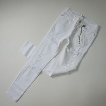 NWT FRAME Le Skinny de Jeanne in Blanc Color Rip Destroyed Stretch Jeans 32 - £24.82 GBP