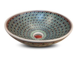 Antique Style Ceramic Countertop Basin Washbowl Noble Round Painted - £342.54 GBP