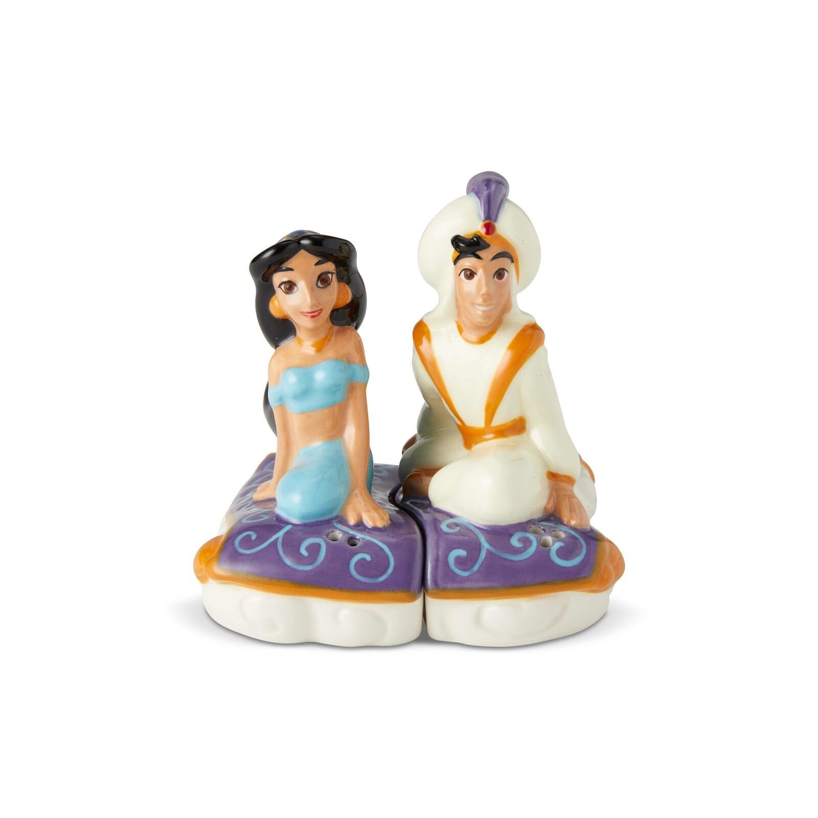 Enesco Disney Ceramics Aladdin and Jasmine Salt & Pepper New with Box - $10.93