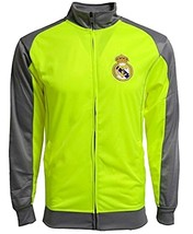Real Madrid Soccer Track Jacket Neon Green Gray Warm Up Full Zip Men&#39;s S M L XL - £21.57 GBP