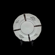 Dessert Plate Silver Flowers White 7&quot; - $5.92