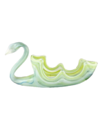 Swan Mint Green Art Glass Large Vintage Candy Decorative - £39.11 GBP