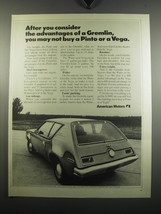 1971 AMC Gremlin Car Ad - After you consider the advantages of a Gremlin - £14.54 GBP