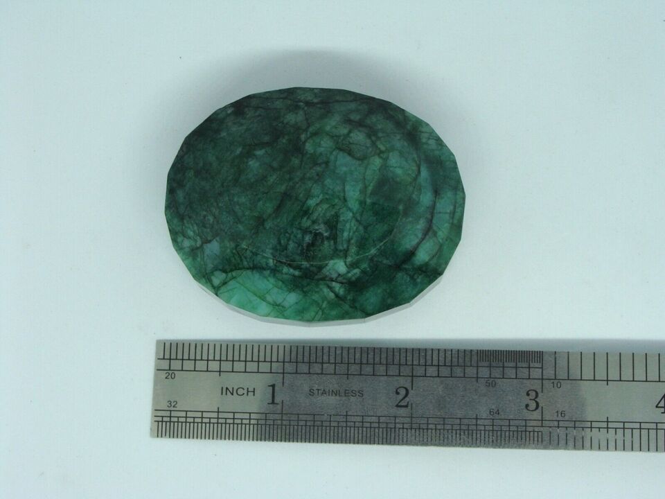 574 Carats Natural Emerald Color Enhanced Green Oval Faceted Cut Gemstone Stone Item image 9