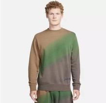 NWT men&#39;s small nike NSW Game Day Club Sweatshirt Dyed Effect Brown FQ61... - $52.24