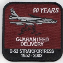 4" Air Force B-52 50 Years Guaranteed Delivery 1952-2002 Red Embroidered Patch - $34.99