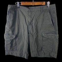 Chaps Ralph Lauren Shorts Size 36 Mens Washed Black Cargo 100% Cotton Adult - £26.35 GBP