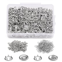 50 Sets Snap Button, 9.5Mm Metal Silver Snaps Buttons For Sewing And Cra... - £11.14 GBP